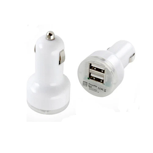 Cargador de Coche Doble USB 2 Puertos DC Adaptador 2.1A Blanco para Samsung Galaxy S6 Note 5 4 Foto 3 de 3