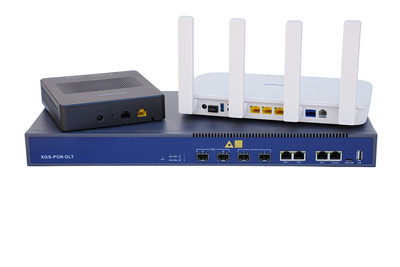 VSOL 2 Port XG/XGS-PON OLT, with 2x N2 OLT optical module, and two XGS-PON ONTs