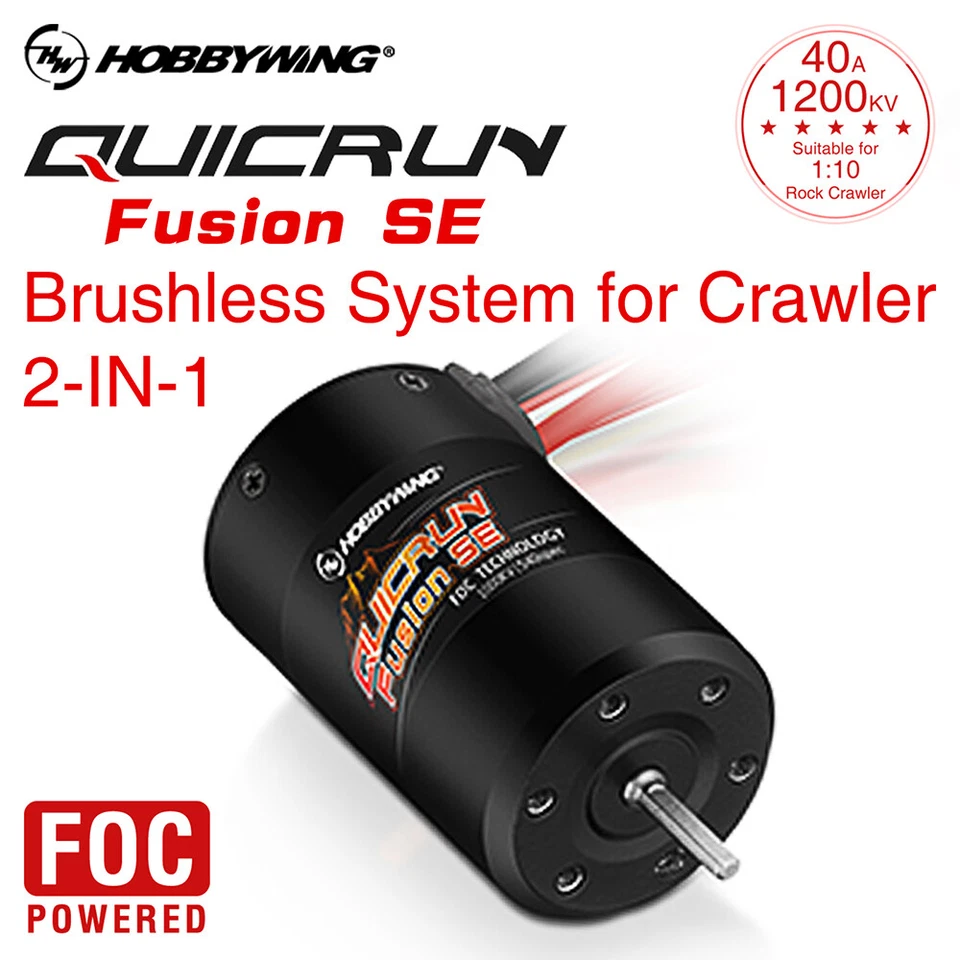 Hobbywing Fusion SE 2in1 Sensored Brushless Motor ESC 40A for 1/10 RC Crawler - Imagen 2 de 4