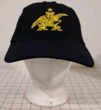 Anheuser Busch St Louis Brewery Cap Hat Black Adjustable Embroidered Gold Logo