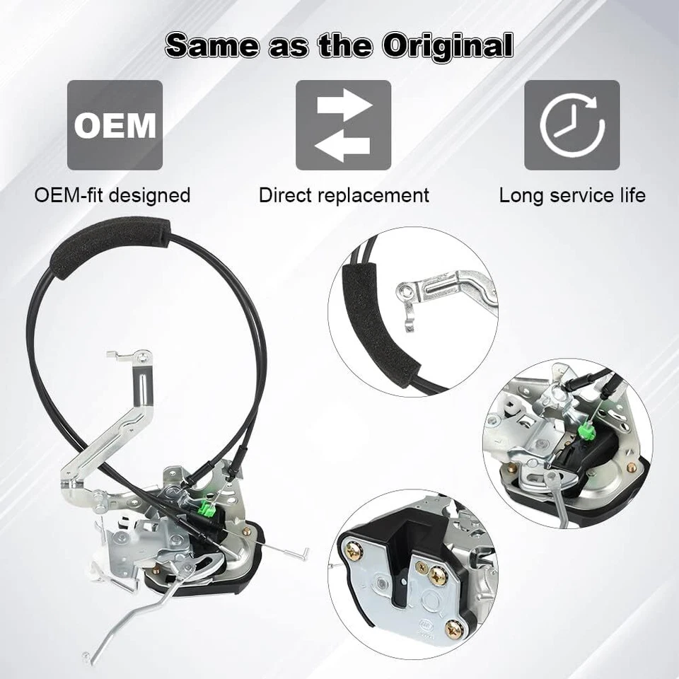 Conjunto de pestillo de cerradura de puerta delantero izquierdo Toyota Sequoia 2001-07 Tundra 2003-2006 Foto 4 de 4