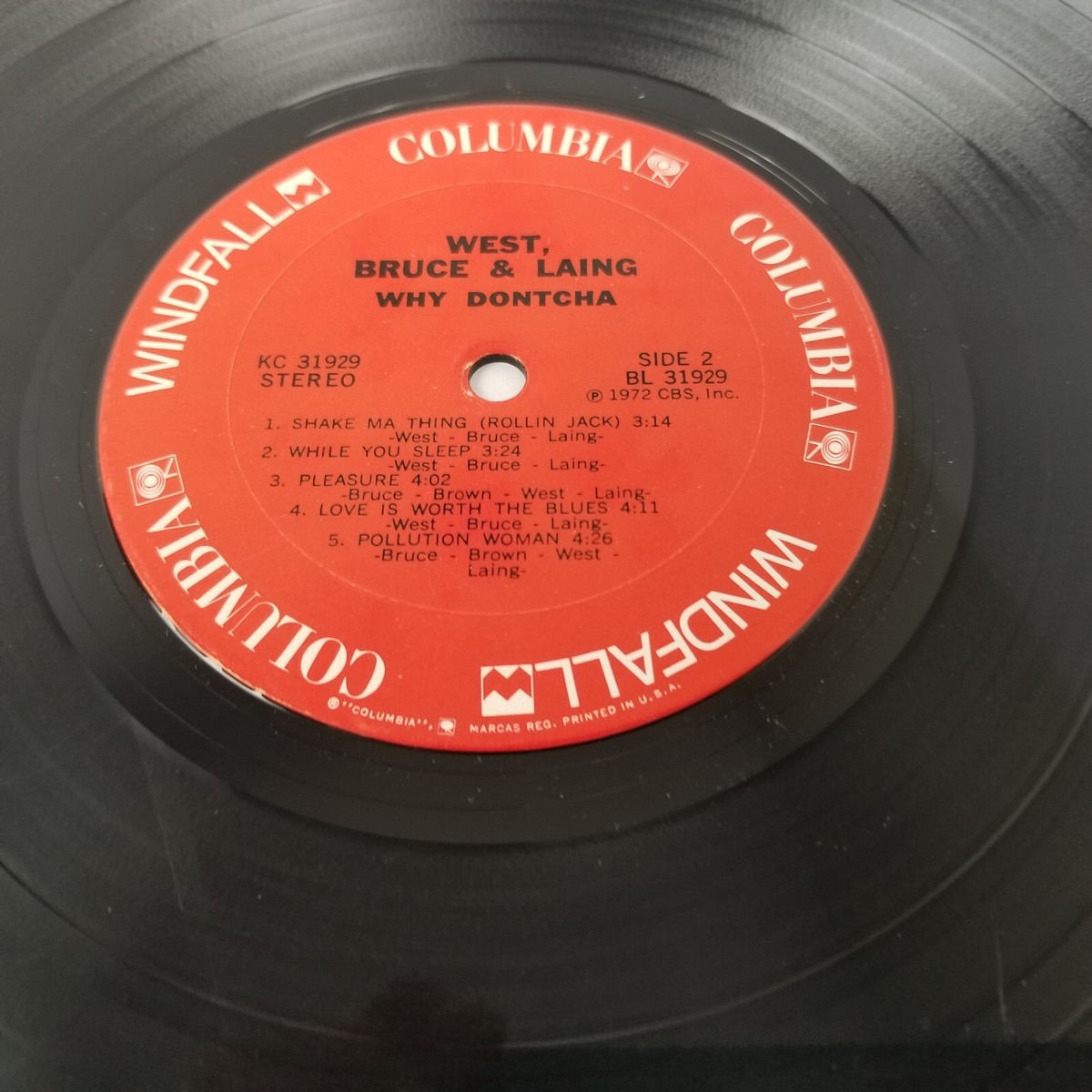 West Bruce and Laing Why Dontcha Vinyl Record LP 1972 Rock