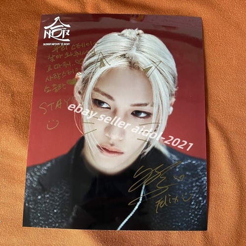 STRAY KIDS FELIX Autographed Photo Walkin On Water 合 HOP 8*10 K-POP COLLECTION C