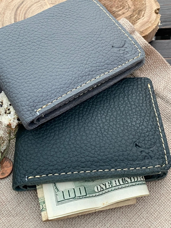 Wallet for Men - Genuine Leather Bifold, Men's Wallet, Full Grain, Smoky Grey - Image 3 of 3