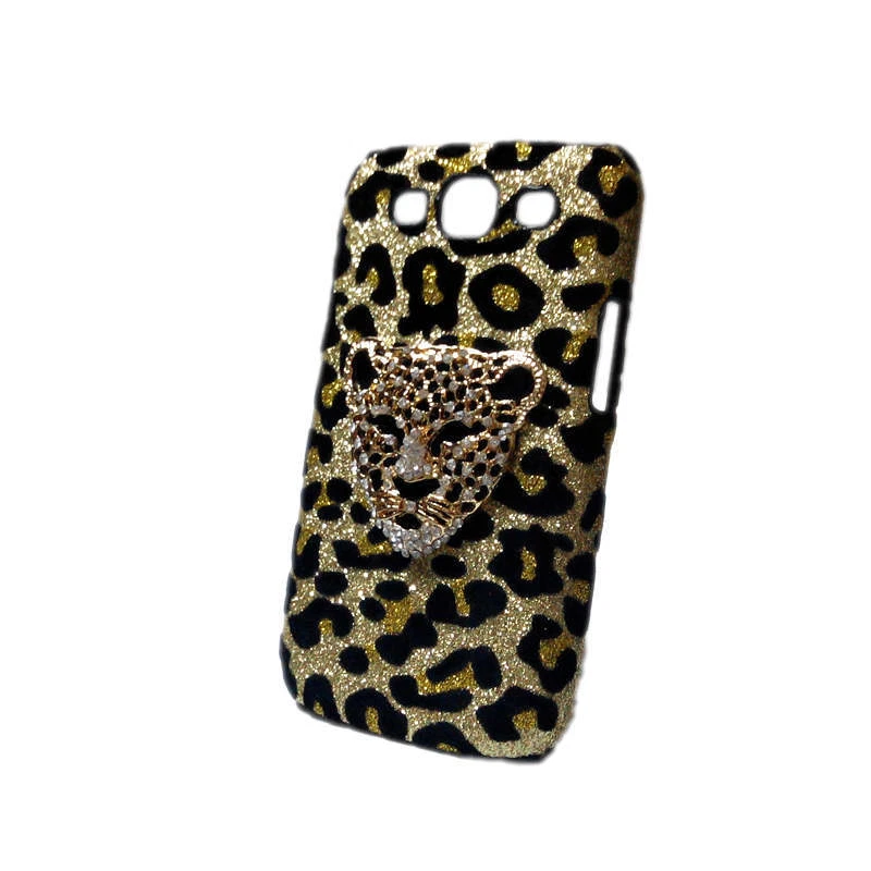 For Phones 3D Bling Deluxe Shiny Leopard Rhinestone Tiger Head Back Hard Cover - Image 4 of 4