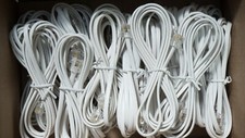 20 Pack Lot - 10ft Telephone Line Cord Cable 6P4C RJ11 DSL Modem Fax Phone WHITE