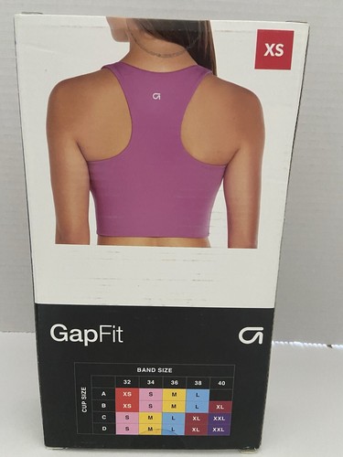 GapFit Active Tank Bra V Neck Rosebud Removable Cup Pad XS New In Box Lined - 第 4/6 張圖片