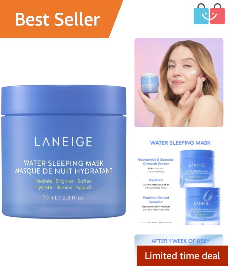 Water Sleeping Mask - Gel Formula for Glow & Hydration (70ml, Paraben-Free)