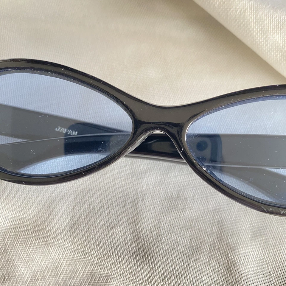 Gafas de sol MCM Vintage años 60 Mod anchas ovaladas negras grandes - hechas en JAPÓN - UNISEX Foto 3 de 4