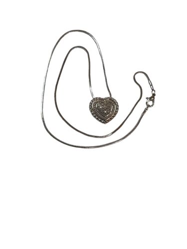 Necklace Sterling Silver Heart  in 925 Sterling S… - image 1