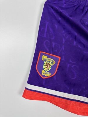 Short De Football Écosse Vintage 1993-1995 - Umbro Taille S - Violet - Occasion (licence Officielle)