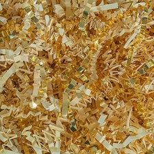 Crinkle Cut Paper Shred Filler 1 LB for Gift Wrapping - Vanilla  Gold