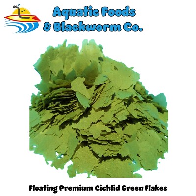 Cichlid Gro-Green Vegetable Enhanced Flakes, USA Made