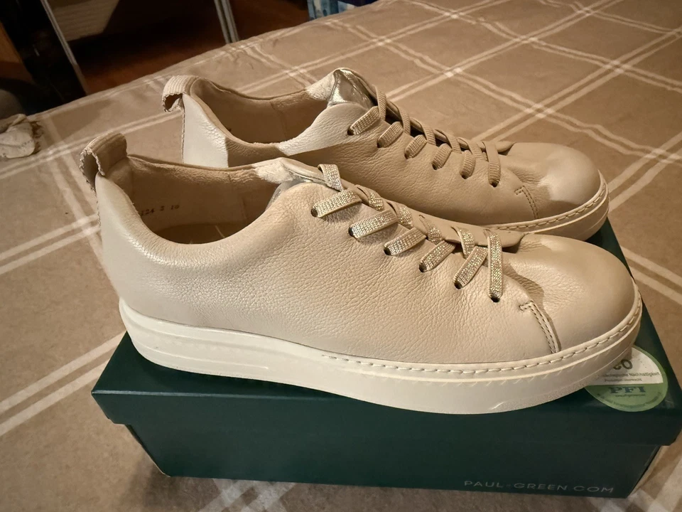 Paul зеленый женские кроссовки новый бежевый размер 7-7,5 Великобритании 5 - Изображение 2 из 4