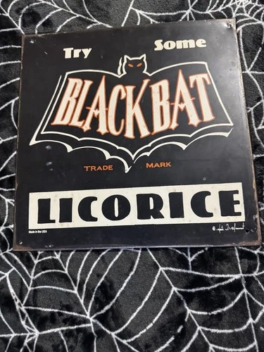 Black Bat Licorice Vintage Metal Sign