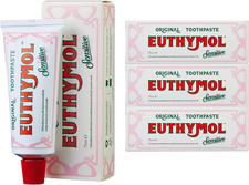 Euthymol Sensitive Toothpaste 75ml x 3 Fluoride Toothpaste for Sensitive Teeth 75.51 per litre