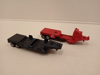 Matchbox 1981 Tieflade Anhänger + Matchbox 1984 Fire Engine Anhänger, Ech 1/80