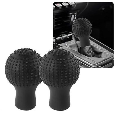2PCS Car Gear Shif Cover,Silicone Anti-Slip Automotive Gear Shift Knob Black