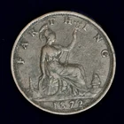 GB VICTORIA 'BUN HEAD' FARTHING 1872 ++ SHARP GRADE!! ++ [210-18]