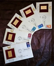 22kt Golden Replica 1st Day of Issue U.S. Winter Games 1994 w/Info Postcard