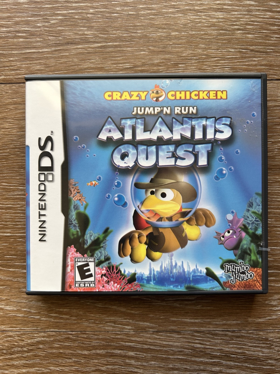 Crazy Chicken Jump N Run Atlantis Quest (Nintendo DS, 2009, CIB