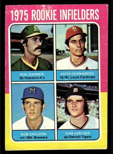 1975 Topps #623 Rookie Infielders (Phil Garner / Keith Hernandez RC) - Low Grade