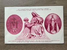 Antigua Medalla Milagrosa Católica Postal Virgen María Santa Catalina Laboure