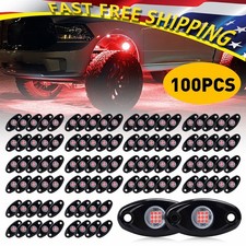 Red 100pods Led Lights Rock For Jeep Offroad Car Truck Atv Boat Underbody Light