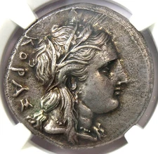 Agathocles AR Tetradrachm Silver Sicily Syracuse Coin 317 BC. NGC Choice XF (EF)