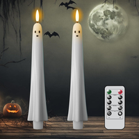 Charfia Halloween Deko, 2 StüCk Halloween Kerze Led Kerzen Dekoration Deko Tisch