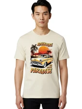 Adventure-Paradise Mens Graphic Tee,100% Cotton,Casual Summer Wear