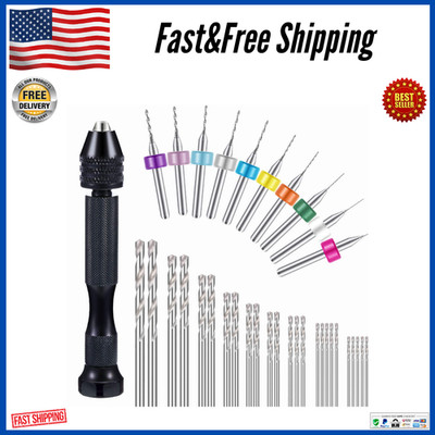 Drill Bits Pen Set Electronic Precision Pin Vise Hobby Handle Miniature Model US