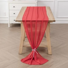 6Pack 10ft Chiffon Table Runner 29x120 Inch Sheer Romantic Table Runner for W...