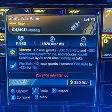 Borderlands 4??LVL 70 SHINY WAR PAINT REPKIT FIRE RATE??All PLATFORMS