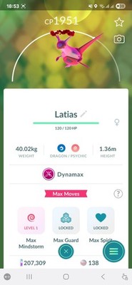 Dynamax Latias Pokemon Tr@de Go