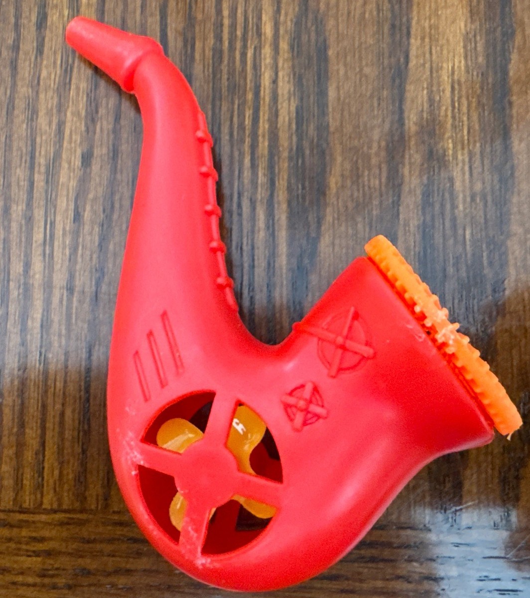 Vintage Bubble Blowers And Wand-Red Saxophone, Lion, 4 Hole Pipe
