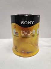 Sony DVD-R 4.7GB 100 Pack 120min 4.7GB 1-16X Optical Media Storage - New Sealed