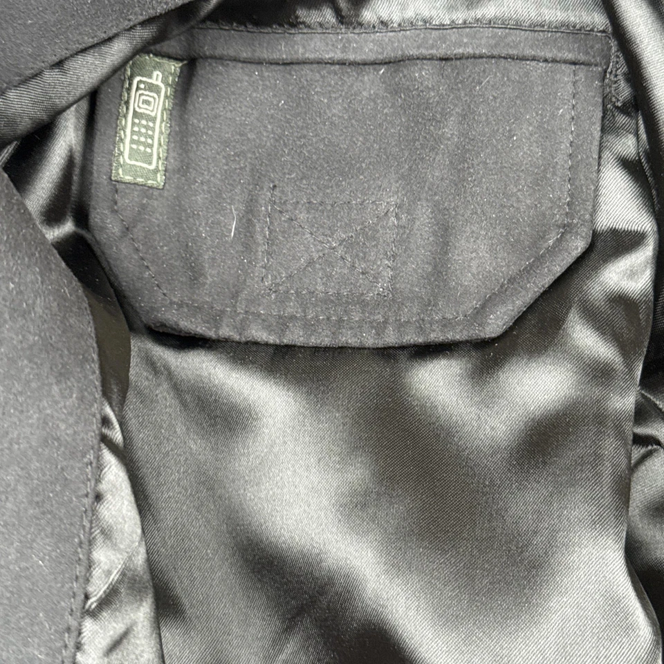 Vintage Weatherproof Jacket Mens Large Black Faux Suede Snap Front Chicago Coat - Image 3 of 4