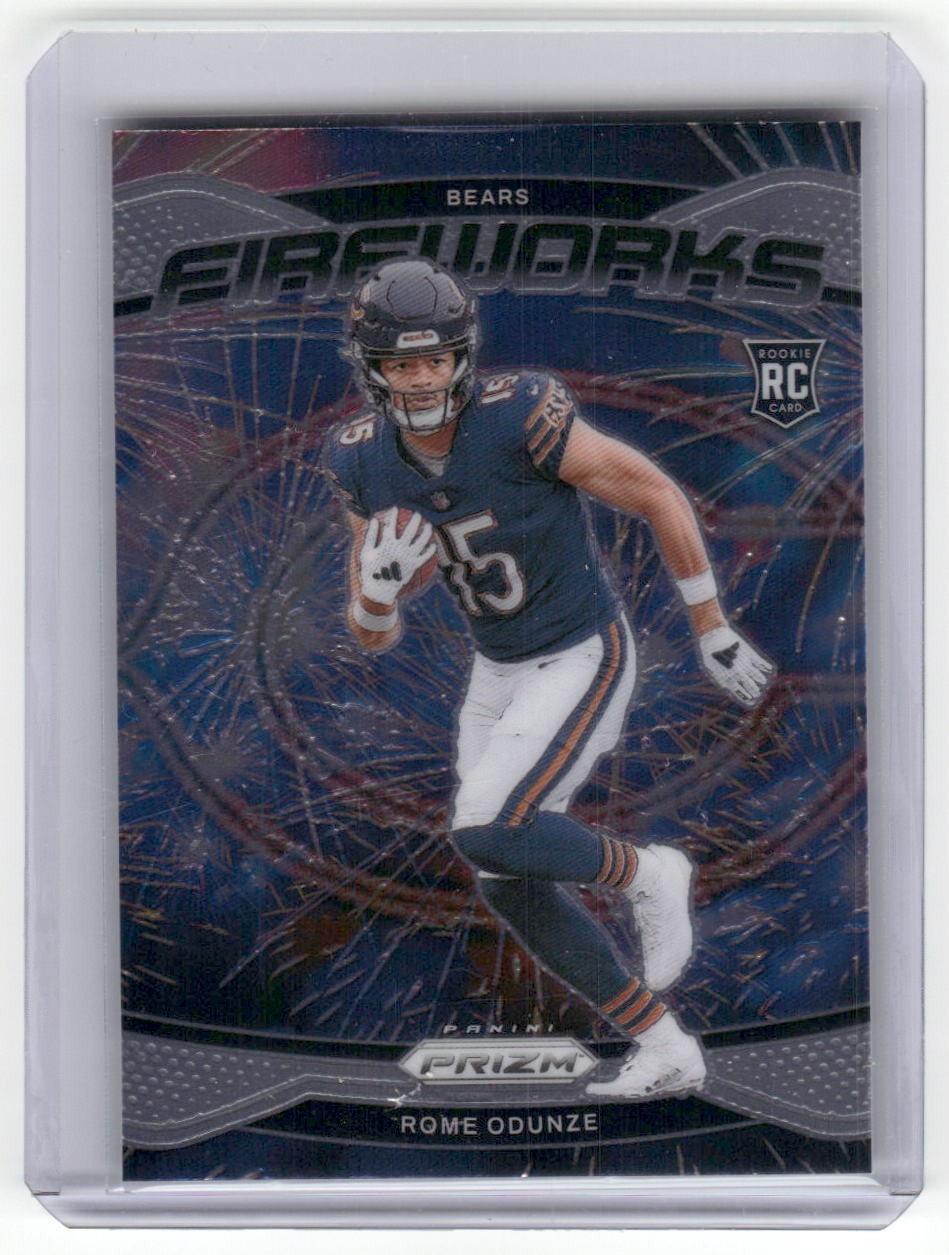 Rome Odunze 2024 Prizm Football RC #19 Fireworks Base Chicago Bears