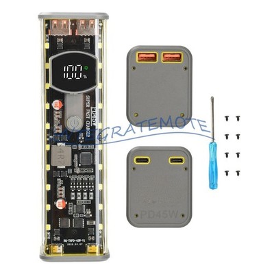 DIY 8*18650 Battery Charger Box Power Bank Case Shell Kit PD 45W Fast Charging