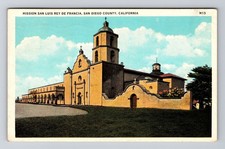 San Diego County CA-California Mission San Luis Rey De Francia Vintage Postcard