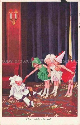 Clown Payaso Circus Cirque -- the tired Pierrot WssB No. 9560/2 