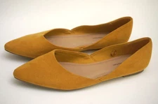Women's Ballet Flats Shoes Yellow Ochre Size 11 Suede Great Condition