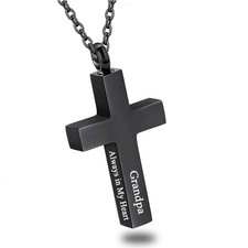 Cross Urn Necklace for Ashes for Men Women Cremation Jewelry Urns Locket Pend...