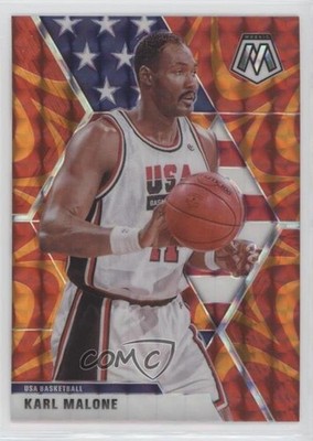 2019 Panini Mosaic USA Basketball Reactive Orange Prizm Karl Malone #257 HOF no9
