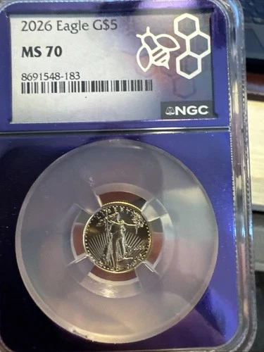 2026 G$5 Gold Eagle 1/10 Oz MS70