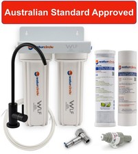 Australian Standard Twin Undersink Water Filter System 2 Stages with Black tap
