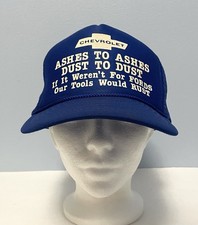 Vintage Chevrolet Adjustable Blue Trucker Hat Chevy Ashes To Ashes Cap