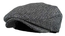 Men's Classic Herringbone Tweed Wool Blend Newsboy Ivy Hat Large-X-Large Grey