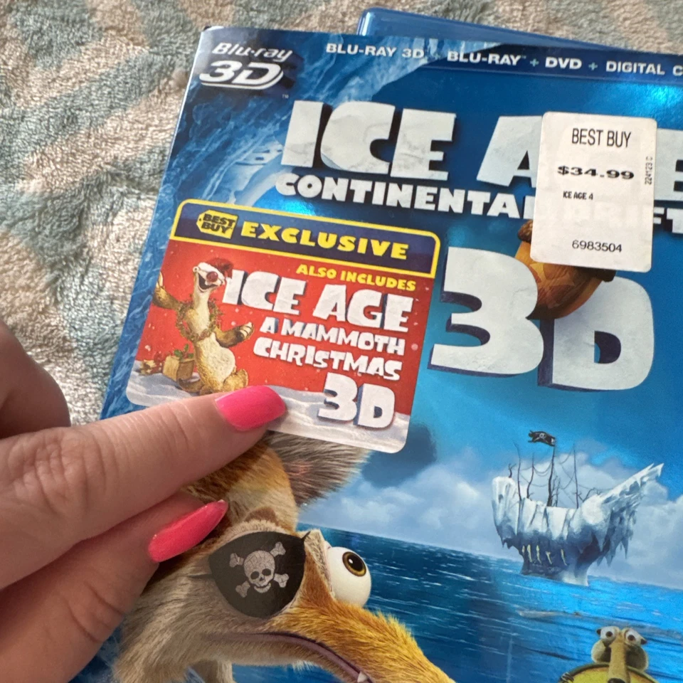 Ice Age Continental Drift 3D Blu-ray DVD 4-диск Best Buy эксклюзивный w чехол - Изображение 2 из 4